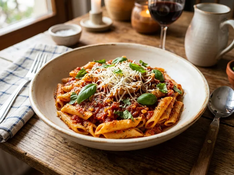 Fesleğenli Domates Soslu Penne